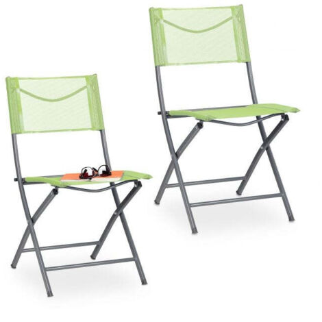 Sedia da giardino pieghevole Set da 2 verde