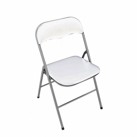 Sedia da Giardino Pieghevole Slim 44x45x78 h cm in Acciaio Bianca Opaca