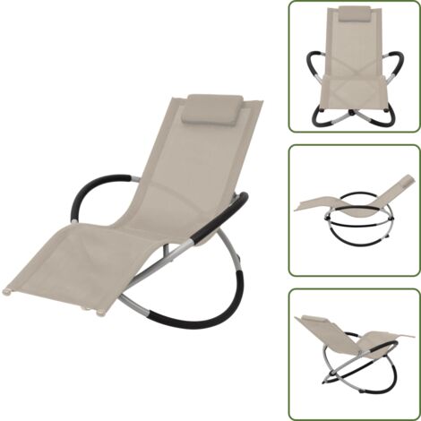 Sedia da giardino pieghevole - vidaXL Lettino Prendisole per Esterni Geometrico in Acciaio Crema - Lettino in acciaio zincato