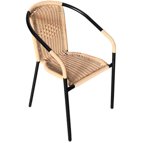 Sedia da giardino RATAN Nero/Beige