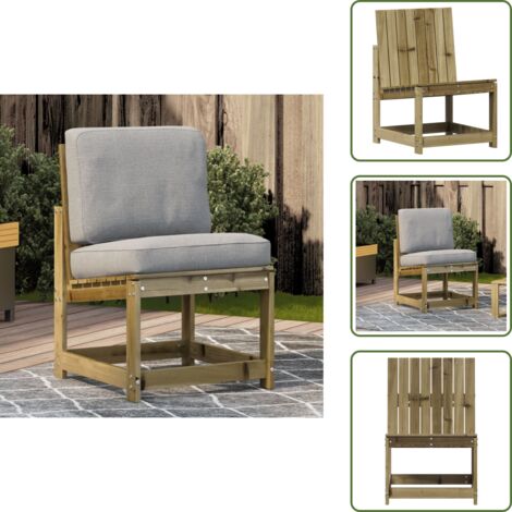 Sedia da giardino rustica - vidaXL Sedia da Giardino 50,5x55x77 cm in Legno Impregnato di Pino - Sedia da giardino con schienale