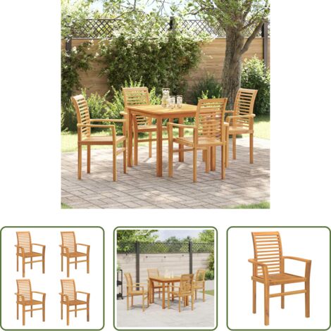 Sedia da giardino -  Sedia da pranzo 4 pcs Marrone 62 x 55 x 94 cm