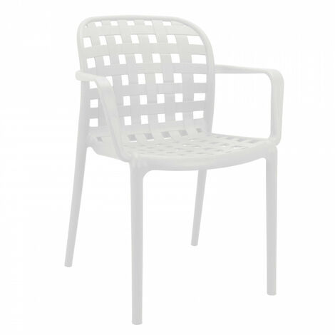 Sedia da Giardino Sharon 58x57,5x82,5 h cm in Polipropilene Bianca