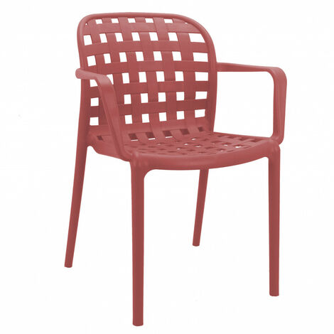 Sedia da Giardino Sharon 58x57,5x82,5 h cm in Polipropilene Rosso