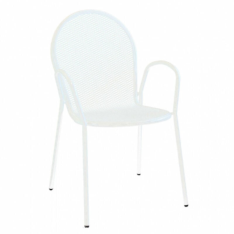 Sedia da Giardino Sheffield Impilabile 54x61x90 h cm in Acciaio Bianco