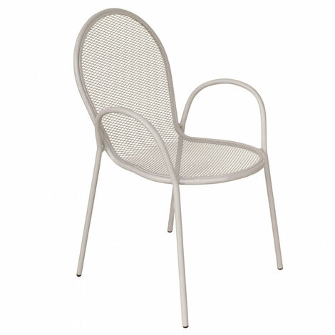 Sedia da Giardino Sheffield Impilabile 54x61x90 h cm in Acciaio Tortora