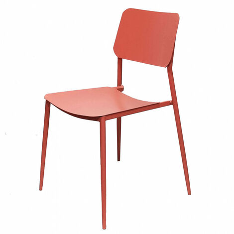 Sedia da Giardino Vega Impilabile 42x53x80 h cm in Acciaio Rosso