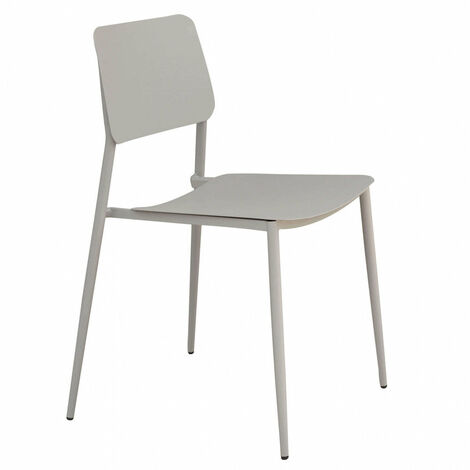 Sedia da Giardino Vega Impilabile 42x53x80 h cm in Acciaio Tortora