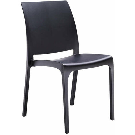Sedia da Giardino Volga 46x54x80 h cm in Polipropilene Nero