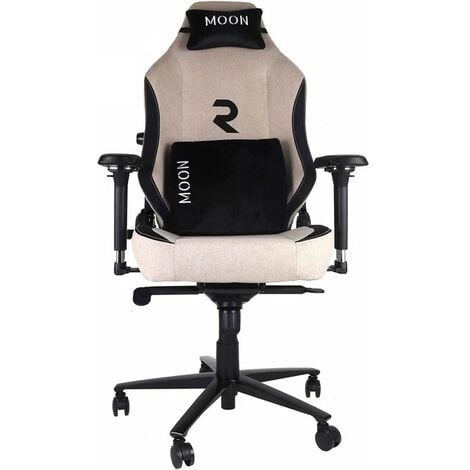 Sedia da ufficio Professional Grigio Gaming Racer, Sedia con braccioli,  supporto e cuscino lombare (Tessuti sintetici, inclinazione e altezza  regolabili, braccioli regolabili, regolabili a 180º)