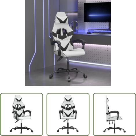 Sedia da gioco -  Sedia da Gaming Bianco e Nero in Similpelle