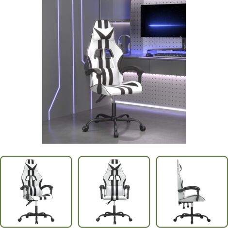 Sedia da gioco -  Sedia da Gaming Bianco e Nero in Similpelle