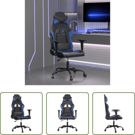 Sedia da gioco -  Sedia da Gaming Nera e Blu in Similpelle