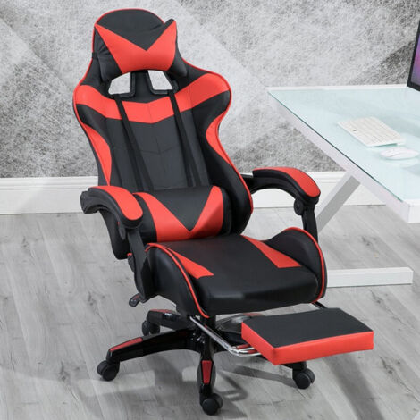Sedia da gioco, sedia da ufficio regolabile in altezza con funzione di inclinazione regolabile, con orecchie di gatto e poggiatesta con supporto lombare e poggiapiedi