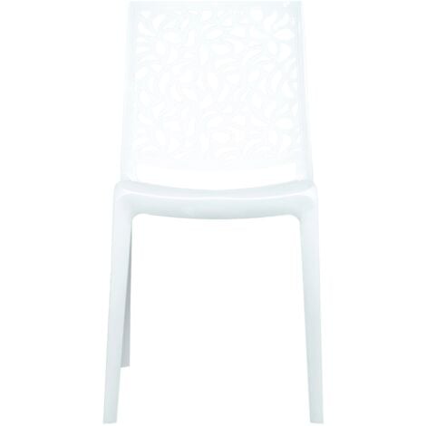 sedia da interno monoblocco "london" in resina bianco, 44x56x83,5 cm