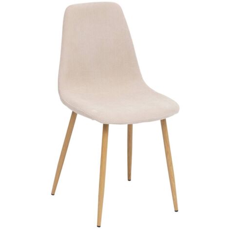 Sedia da Interno Roka in Velluto a Coste colore Rovere Beige
