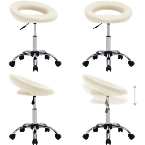 Sedia da Lavoro con Ruote Crema in Similpelle - Sedia da ufficio con ruote - Sedia da lavoro ergonomica