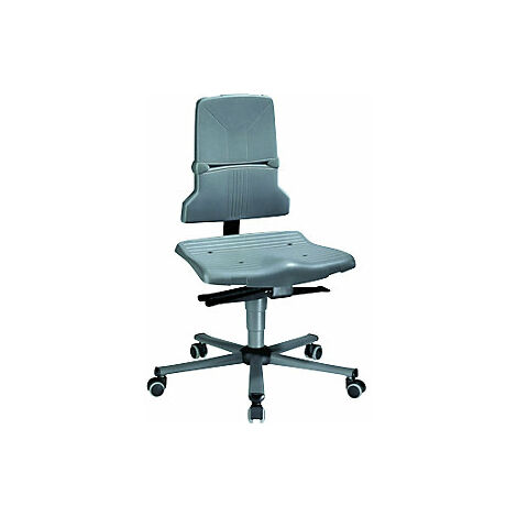Sedia da lavoro girevole Sintec B con ruote in PP grigio 430-580mm