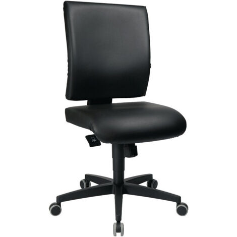 Sedia da lavoro Lightstar 10 rivestimento in similpelle nera 410-530mm