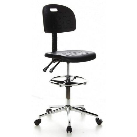 Sedia Da Lavoro Top Work 23 Schiuma Rigida Nero Cromo