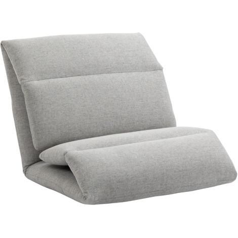 Sedia da pavimento, materasso per ospiti, effetto lino, materiale superiore traspirante, grigio chiaro