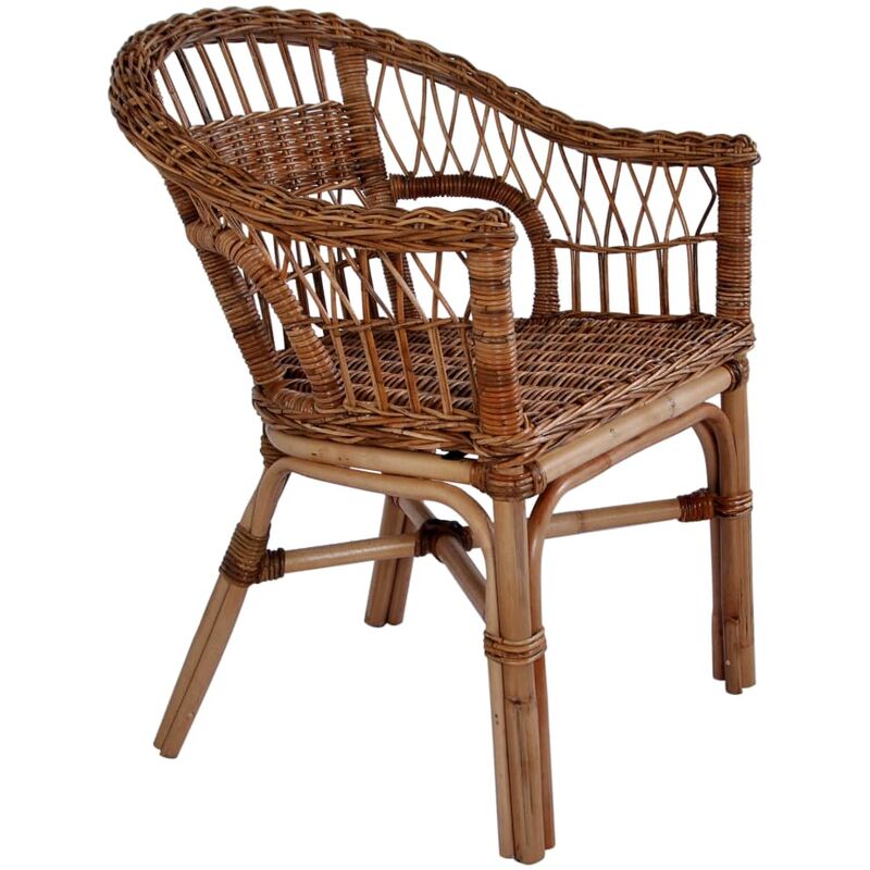 Sedia da Esterno in Rattan Naturale Marrone Vidaxl Marrone