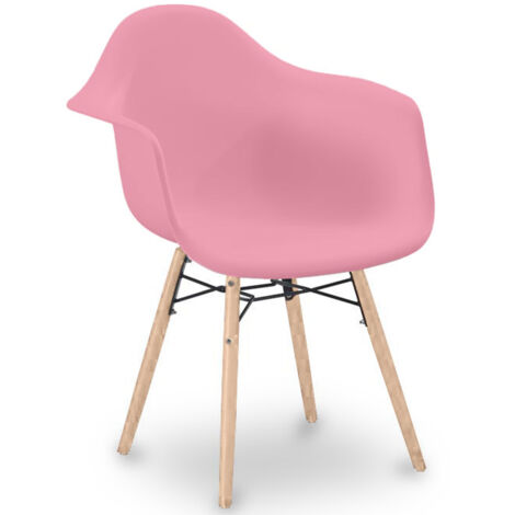 Sedia da Pranzo Design Scandinavo - Gambe in Legno - Nordika Rosa