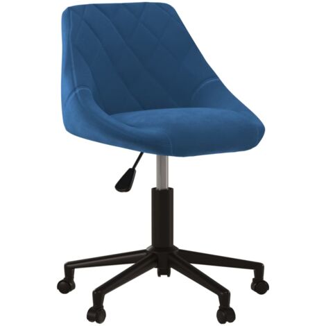 Sedia da Pranzo Girevole Blu in Velluto vidaXL