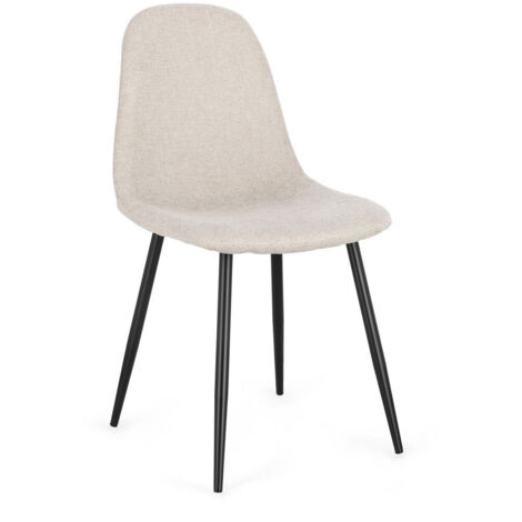 Sedia da Pranzo in Fibra Sintetica, Nero/Beige