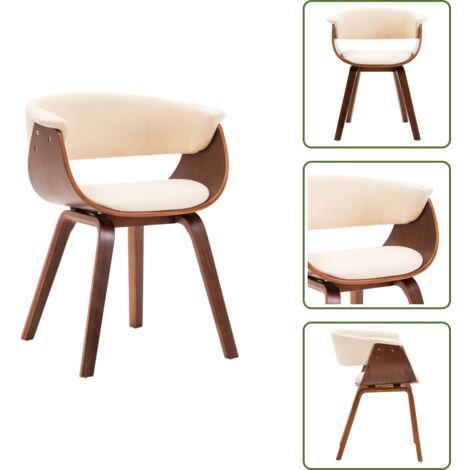 Sedia da pranzo in legno curvato - vidaXL Sedia da Pranzo in Legno Piegato e Similpelle Crema -