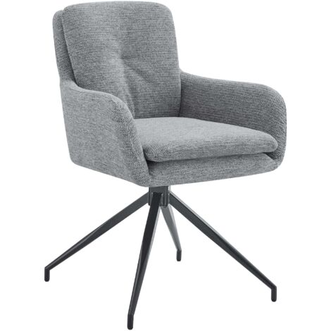 Sedia da pranzo in tessuto Pickett grigio