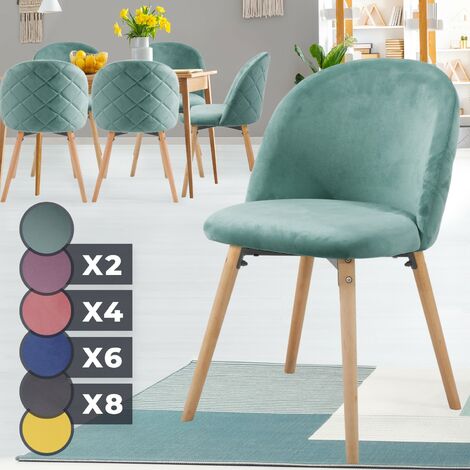 Sedia scandinava Candy in tessuto blu