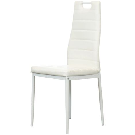 sedia da pranzo "lanzarote" in ecopelle bianco 42x49x97 cm