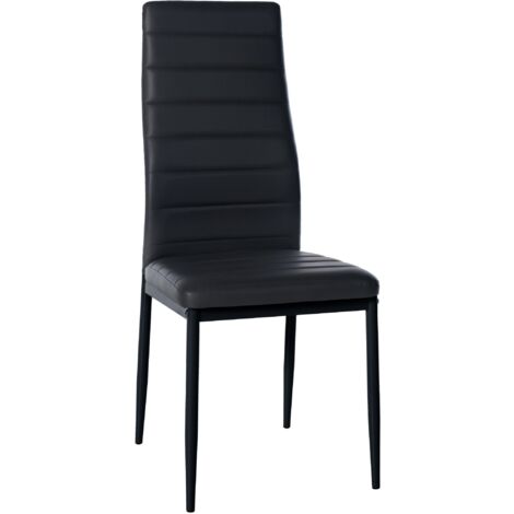 Sedia da pranzo Mayfair nero Finta pelle
