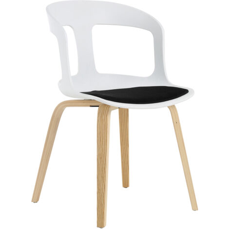 Sedia da Pranzo o da Ufficio con Braccioli Pärumm Joritz Bianco 50x53x82 cm