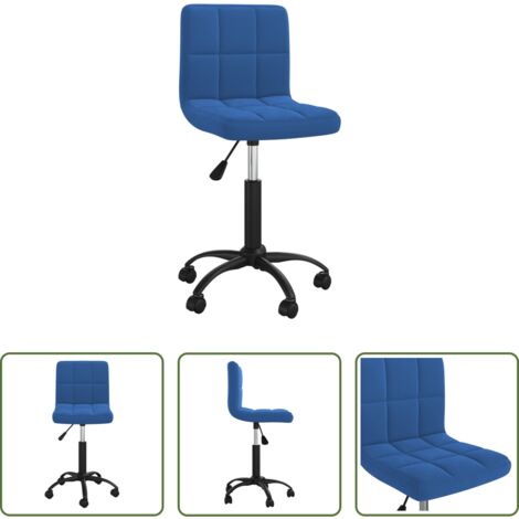 Sedia da pranzo regolabile -  Sedia da Pranzo Girevole Blu in Velluto