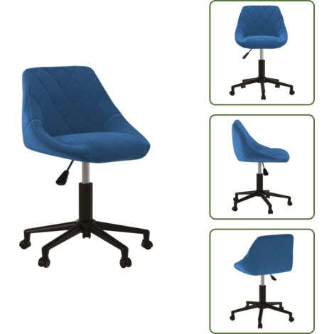 Sedia da pranzo regolabile - vidaXL Sedia da Pranzo Girevole Blu in Velluto -