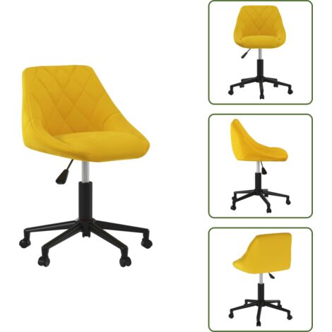 Sedia da pranzo regolabile - vidaXL Sedia da Pranzo Girevole Giallo Senape in Velluto -