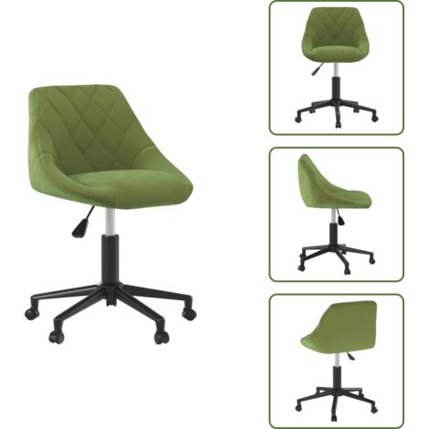 Sedia da pranzo regolabile - vidaXL Sedia da Pranzo Girevole Verde Chiaro in Velluto -