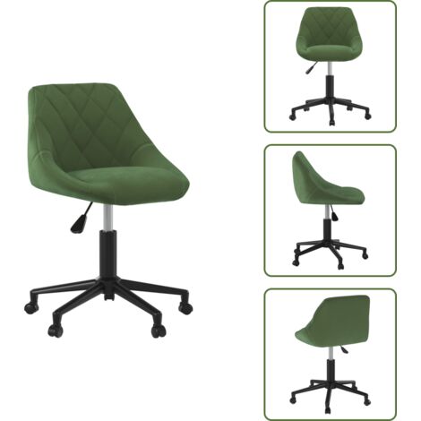 Sedia da pranzo regolabile - vidaXL Sedia da Pranzo Girevole Verde Scuro in Velluto -