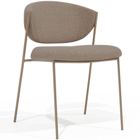 PRIVATEFLOOR Sedia da pranzo - Rivestita in tessuto bouclé - Seda Talpa - Metallo, Bouclé