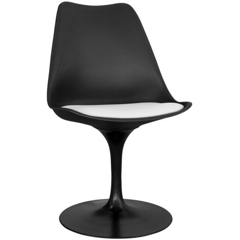 Sedia da pranzo - Sedia girevole nera - Tulip Bianco