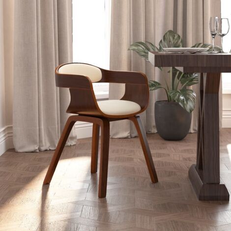Sedia da Pranzo, Sedie da Salotto Crema in Legno Curvato e Similpelle vidaXL