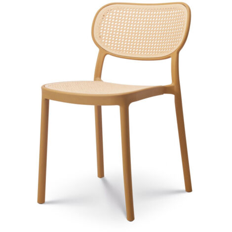 Sedia da pranzo senape in stile vintage