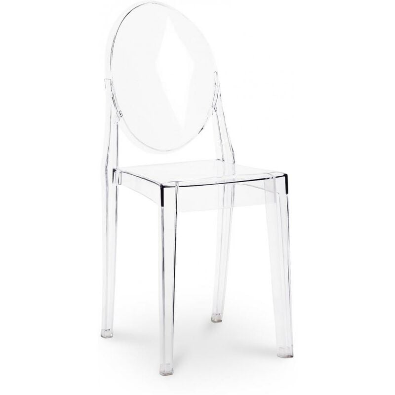 Sedia da Pranzo Victoria Queen Design Transparente Trasparente - pc, PPa - Trasparente