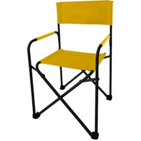 Sedia da Regista Pieghevole poltrona relax prendisole per spiaggia mare giardino campeggio Salvaspazio Struttura Robusta in Metallo Colori Giallo Verde Turchese Rosso - Colori: giallo