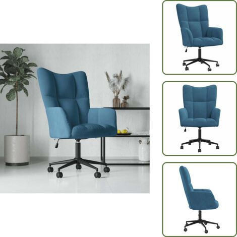 Sedia da Soggiorno - vidaXL Sedia Relax Blu in Velluto - Poltrona in Velluto