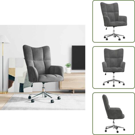 Sedia da Soggiorno - vidaXL Sedia Relax Grigio Scuro in Velluto - Poltrona in Velluto