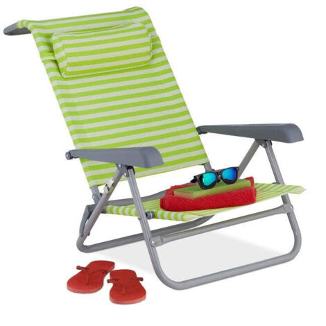 Sedia da spiaggia con cuscino per il collo - pieghevole