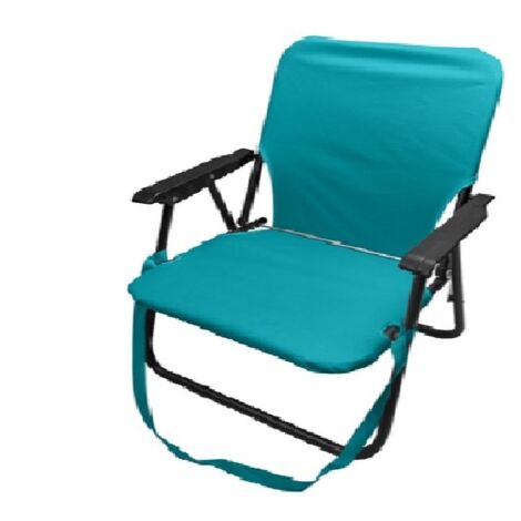 Sedia da Spiaggia e Campeggio Pieghevole con Braccioli Tracolla per Trasporto Resistente Fino a 100kg  Tessuto Oxford 600D Spiaggina Pratica - colorigenerali: TURCHESE